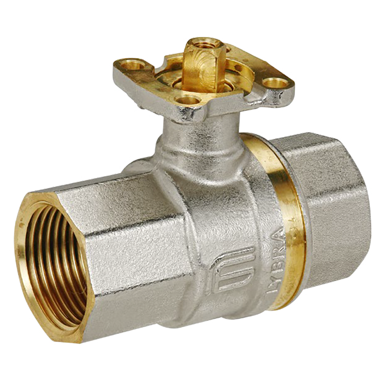 Кран кульовий LYBRA 1 1/4" під привід латунь нікельована PN25 F03 CH9 | EFFEBI