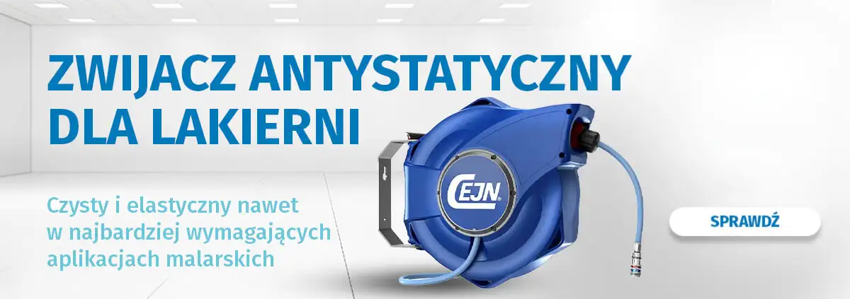 Антистатическая катушка CEJN для окрасочных цехов — чистая и эластичная даже при самых требовательных малярных применениях.