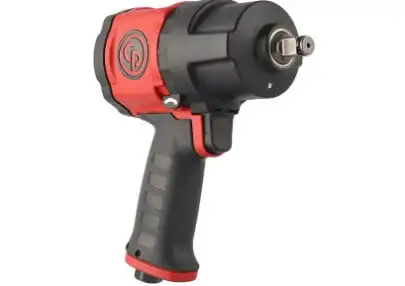 Компактний червоно-чорний пневматичний ударний ключ Chicago Pneumatic CP7748 у розмірі 1/2 дюйма з ергономічною рукояткою.