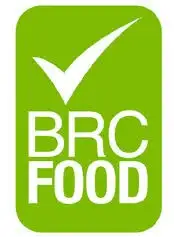 Логотип BRC Food (BRCGS Global Standard) на зеленому фоні. Символ міжнародного стандарту, розробленого British Retail Consortium для забезпечення безпеки, якості та законності харчових продуктів