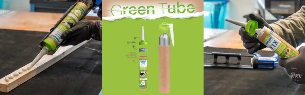 Екологічна система пакування Weicon Green Tube для клеїв та герметиків, що зменшує кількість пластикових відходів