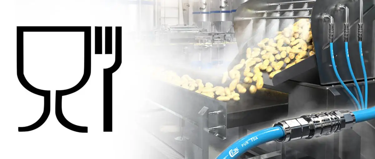 Быстроразъемные соединения CEJN Flat Face и маркировка для пищевых продуктов на линии мойки овощей