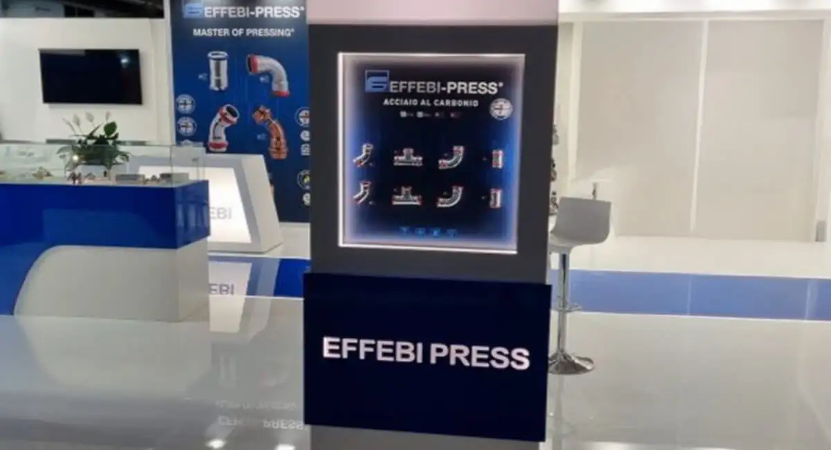 Продукция Effebi Press с аттестатом ITB для монтажа инженерных систем на выставочном стенде