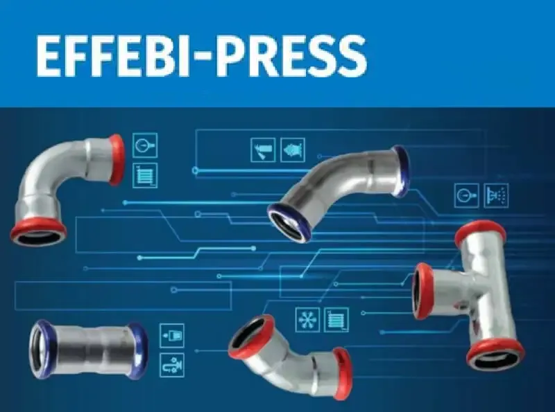 Система прес-фітингів Effebi Press із нержавіючої та кислотостійкої сталі для трубопроводів