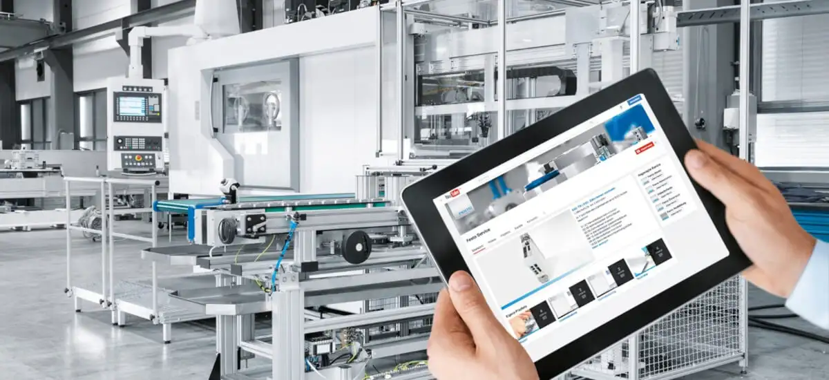 Використання програмного забезпечення Festo Automation Suite на планшеті для налаштування сервоприводів та оптимізації роботи виробничої лінії