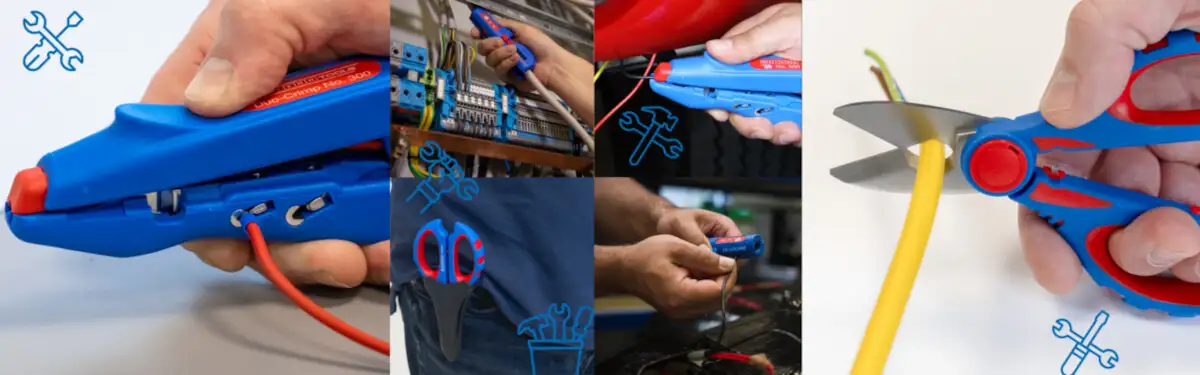 Різноманітні інструменти WEICON TOOLS для електромонтажу, зняття ізоляції та обтискання кабелів