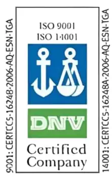 Официальный знак Certified Company DNV, подтверждающий сертификацию по стандартам ISO 9001 и ISO 14001
