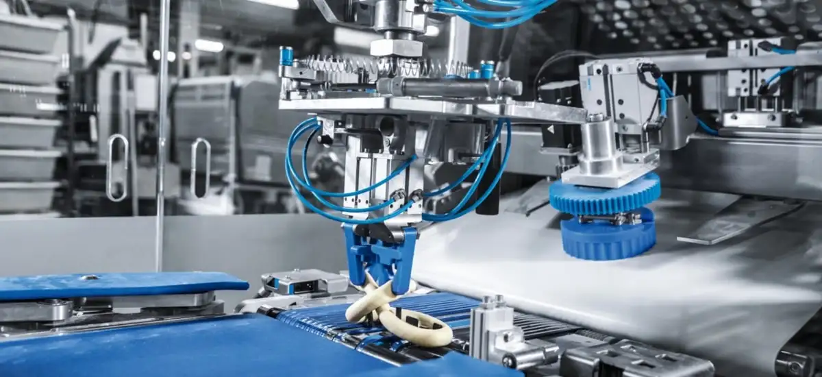 Пневматические шланги Festo PUN-H на производственной линии в пищевой промышленности