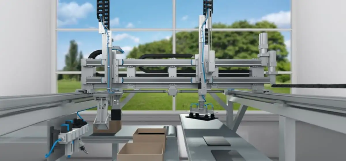 Вакуумні генератори Festo VADMI у складі автоматизованої лінії для переміщення вантажів
