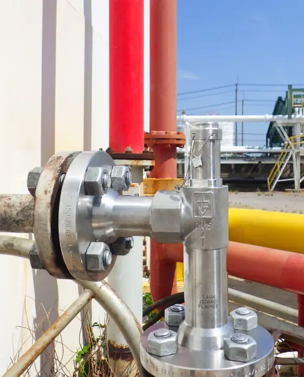 Монтаж запобіжного клапана зі спеціальними фланцями на нафтохімічному об'єкті